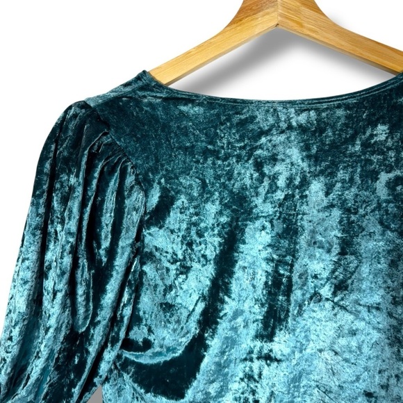 Free People Intimately Don't You Wish Velvet Bodysuit, Deep Teal, Size Large - Picture 13 of 15
